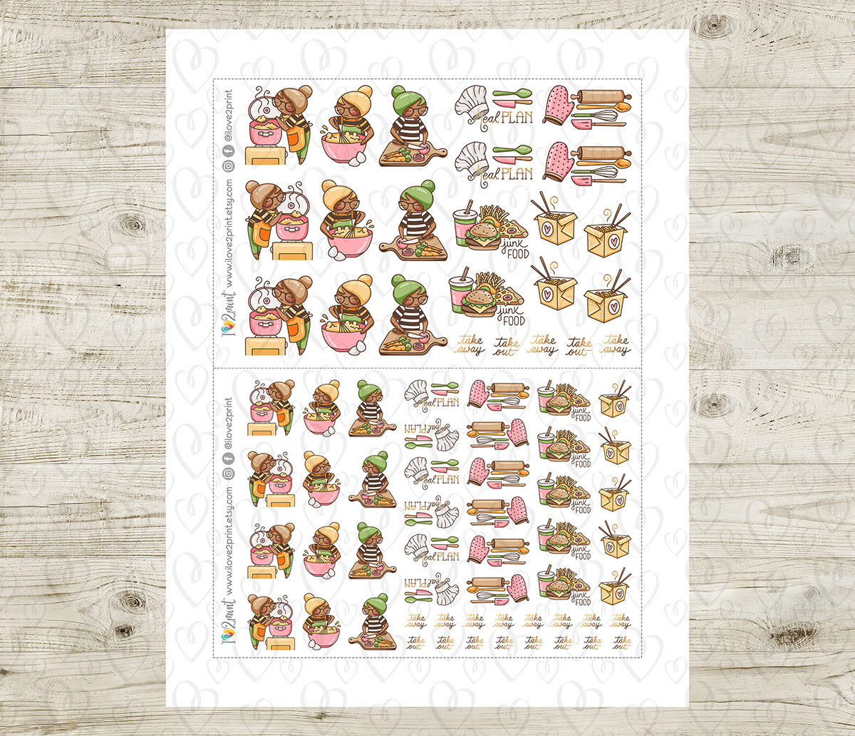 Elena Cooking - COLOR Printable Planner Sticker - PDF & Cut Files
