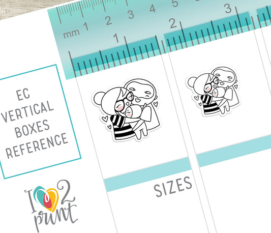 Elena Family Time – DOODLE Printable Planner Stickers – Hug, Love & Family Moments – PDF + Cut Files