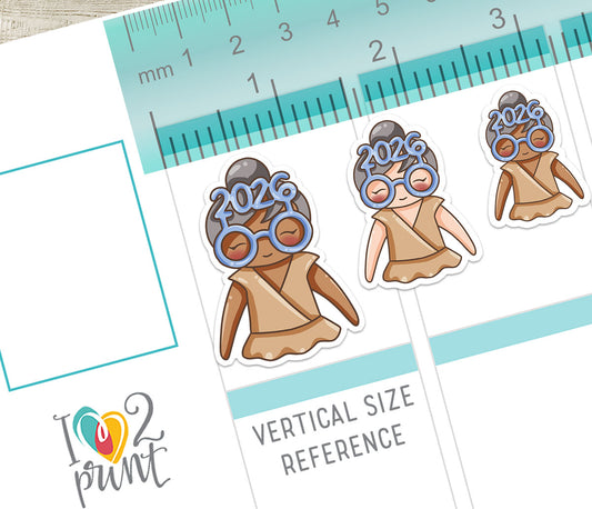 Elena Happy 2026 – Color Printable Planner Stickers – PDF & Cut Files – Instant Download