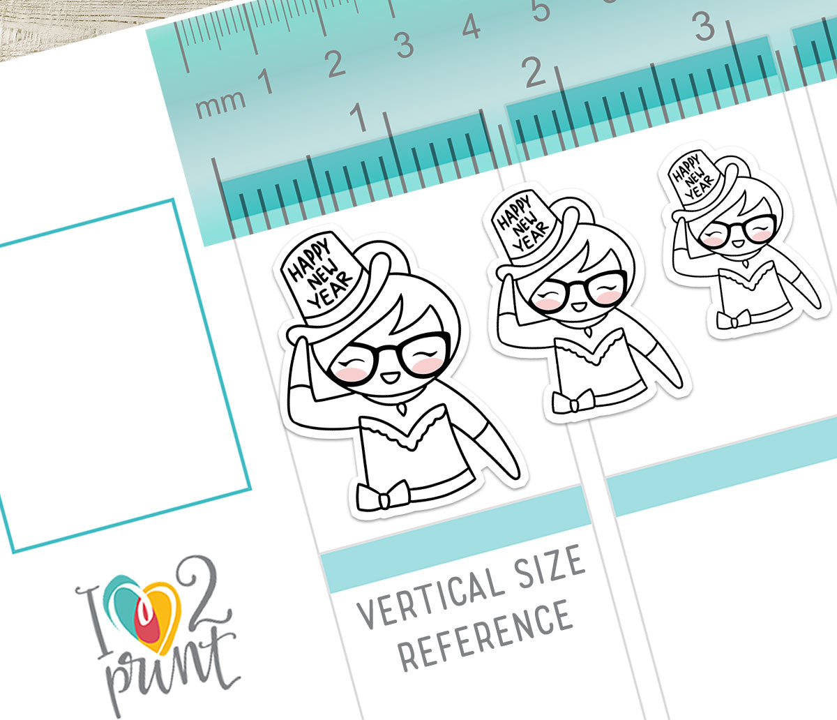 Elena Happy 2026 – Doodle Printable Planner Stickers – PDF & Cut Files – Instant Download