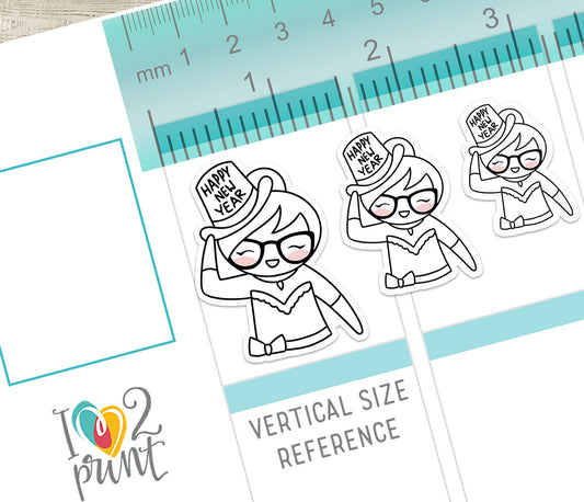 Elena Happy 2026 – Doodle Printable Planner Stickers – PDF & Cut Files – Instant Download