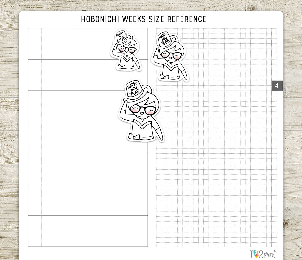 Elena Happy 2026 – Doodle Printable Planner Stickers – PDF & Cut Files – Instant Download