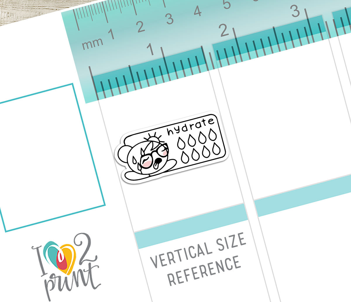 FREEBIE Elena Hydrate - Printable Planner Stickers - Pdf & Cut Files