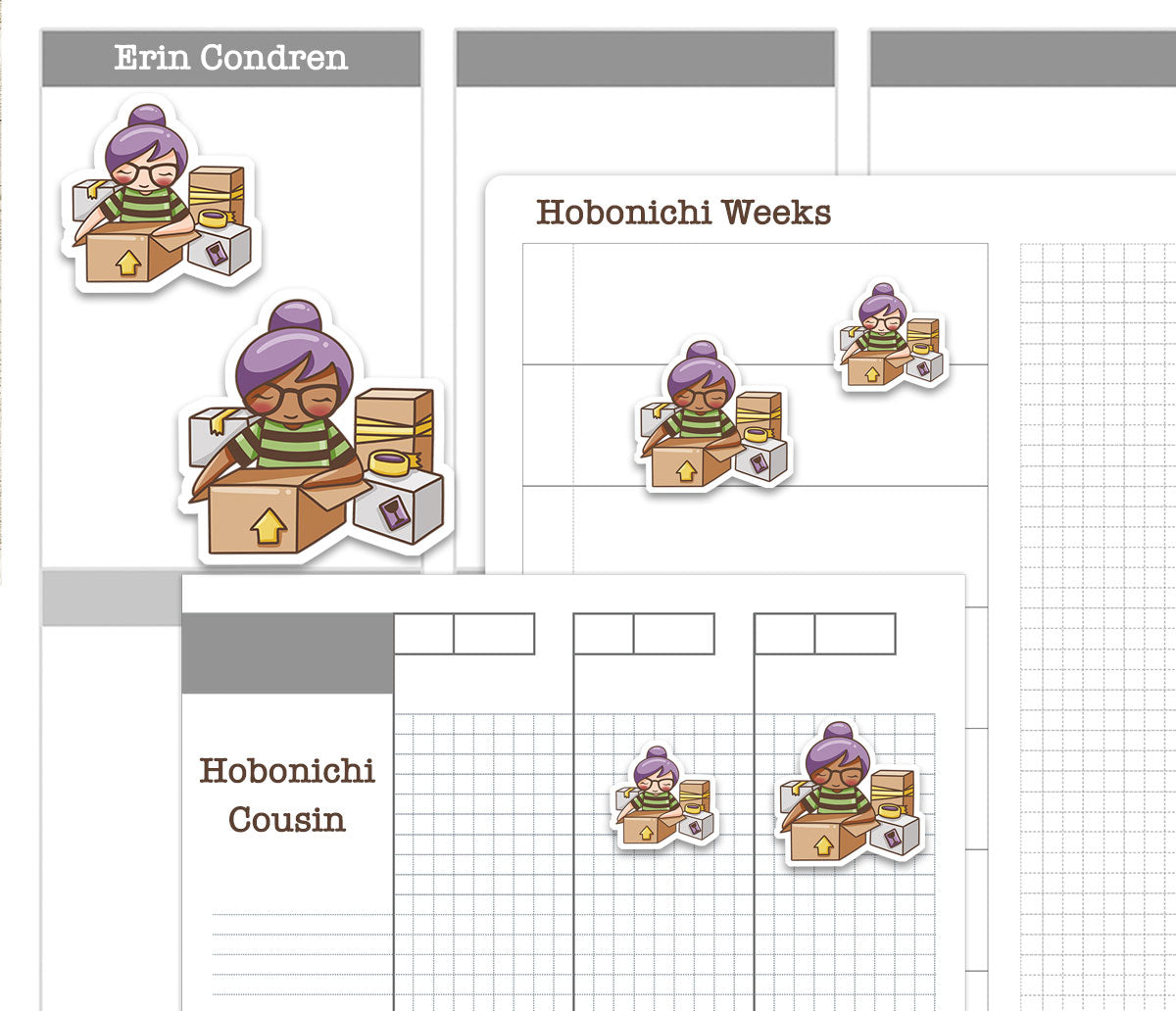 Elena Moving Color Printable Stickers | 2 Skin Tones Relocation | 2 Sizes | PDF Cut Files