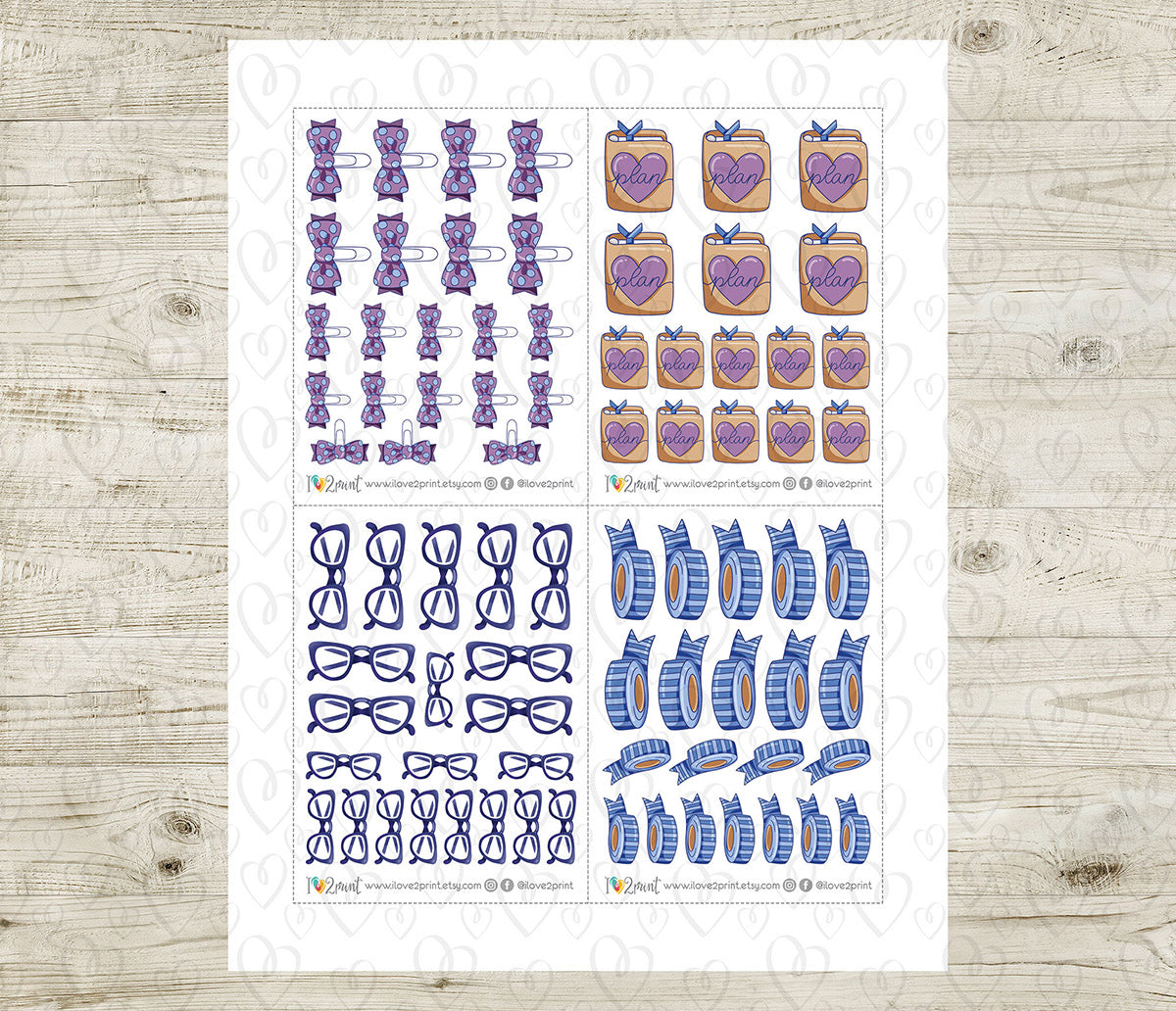 Elena Planning - COLOR Printable Planner Sticker - PDF & Cut Files