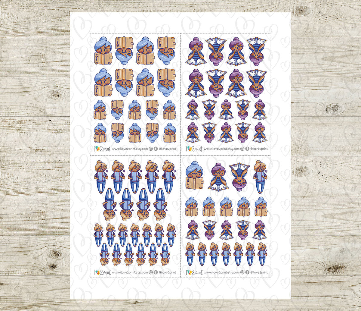 Elena Planning - COLOR Printable Planner Sticker - PDF & Cut Files