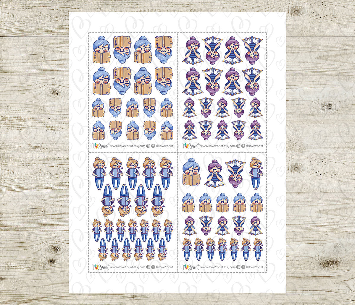 Elena Planning - COLOR Printable Planner Sticker - PDF & Cut Files