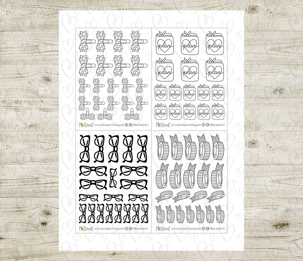 Elena Planning - DOODLE Printable Planner Sticker - PDF & Cut Files