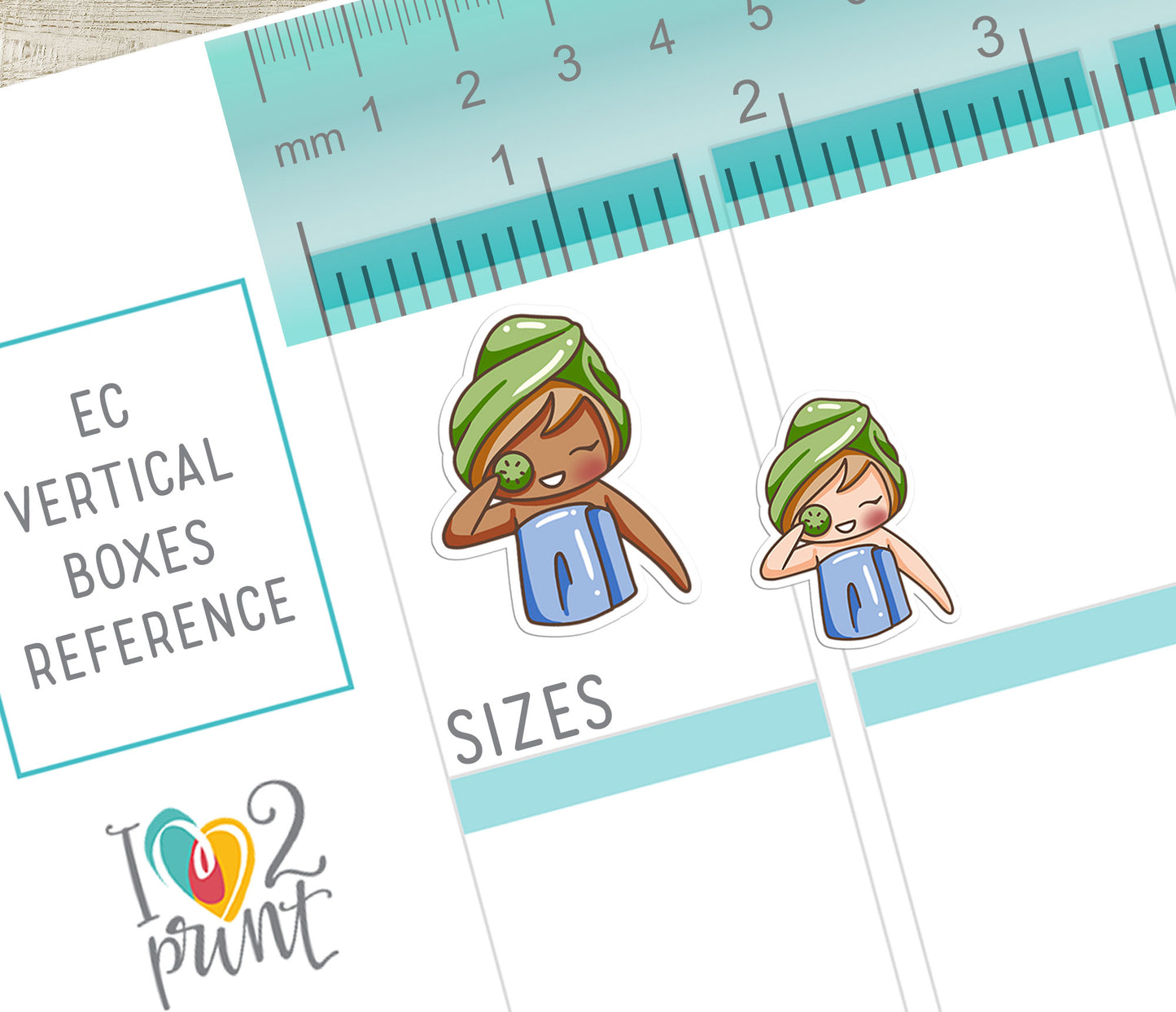Elena Spa Day Color Printable Stickers | 2 Skin Tones Relaxation | 2 Sizes | PDF Cut Files