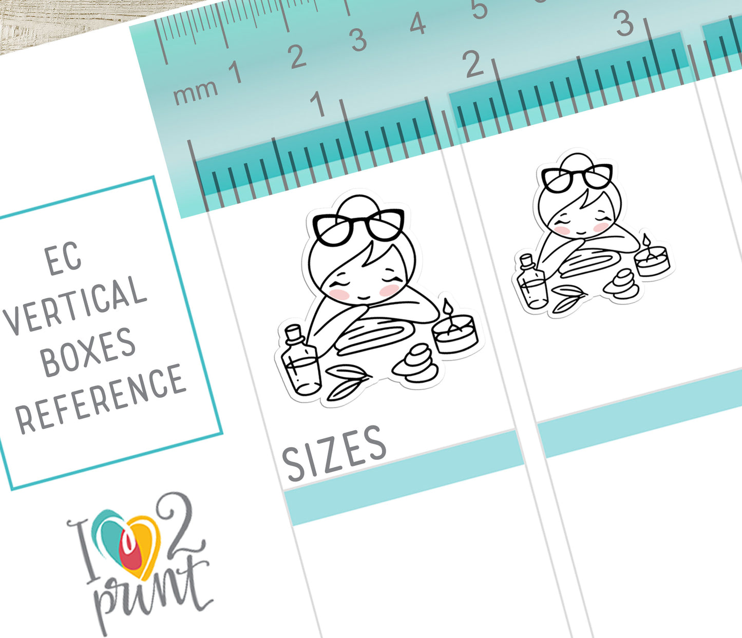 Elena Spa Day Doodle Printable Planner Stickers | Outline Relaxation | 2 Sizes | PDF Cut Files