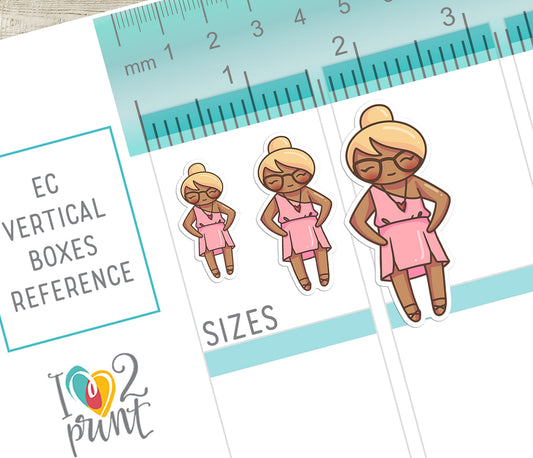 Elena Summer Outfit Brown Skin Printable Stickers | 8 Fashion Styles | PDF Cut Files | Instant Download