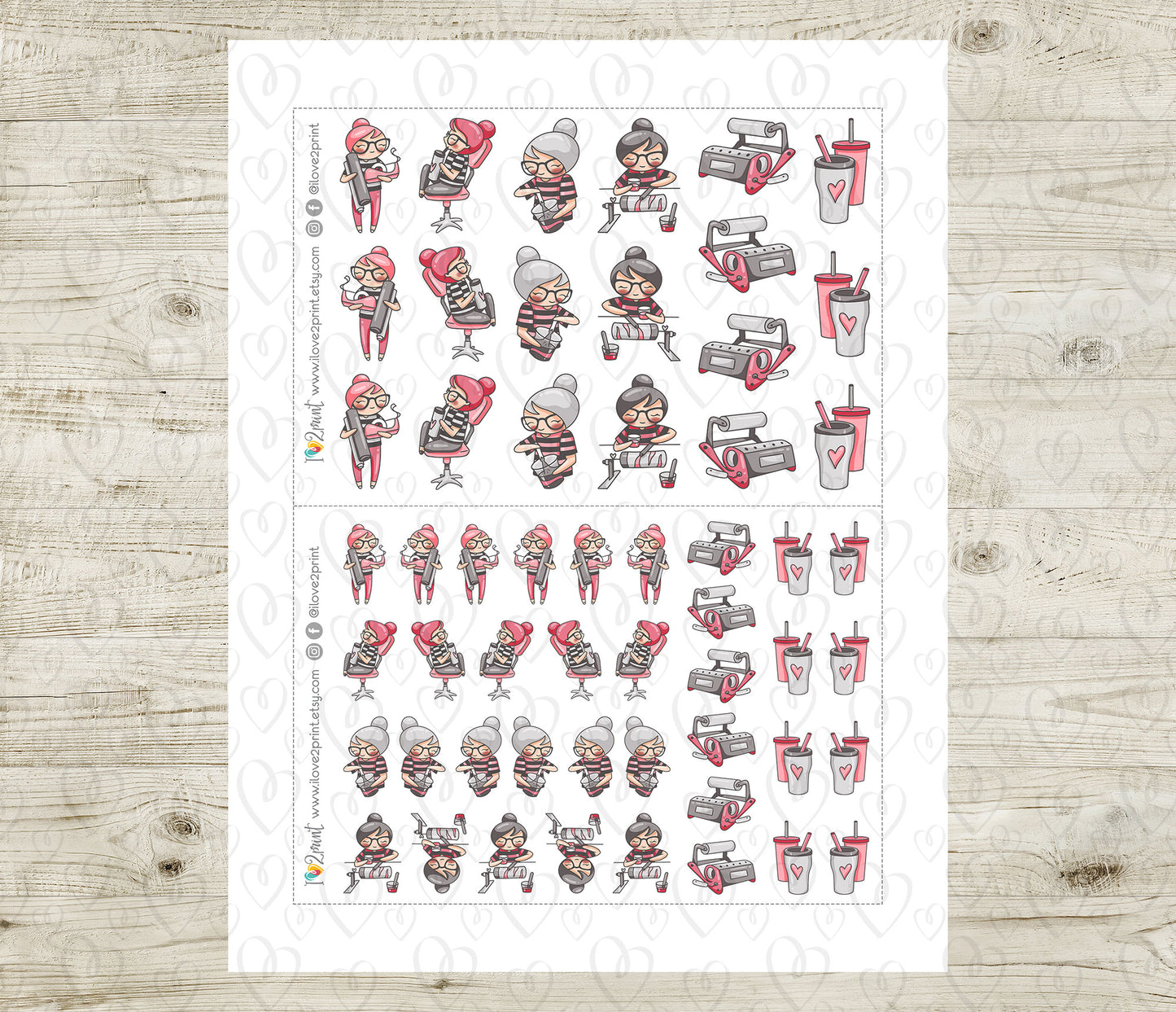 Elena Tumbler Color Printable Stickers | 2 Skin Tones Craft | 2 Sizes | PDF Cut Files