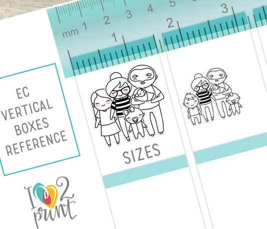 Make Your Own Family Set 1 Doodle Stickers | Elena Father Baby Kids | PDF Cut Files