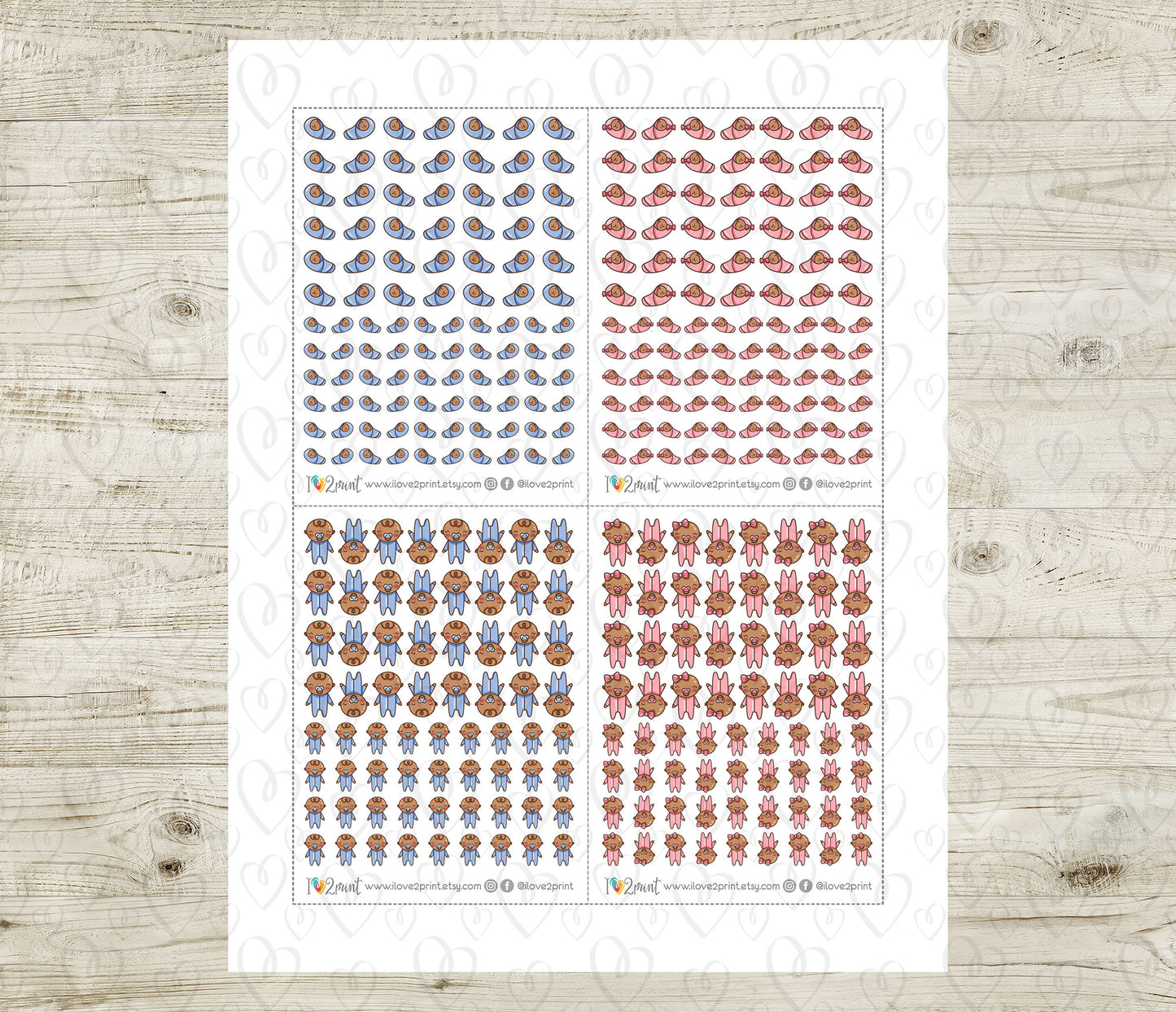 Make Your Own Family Set 1 Black Hair Stickers | Elena Father Baby Kids | PDF Cut Files