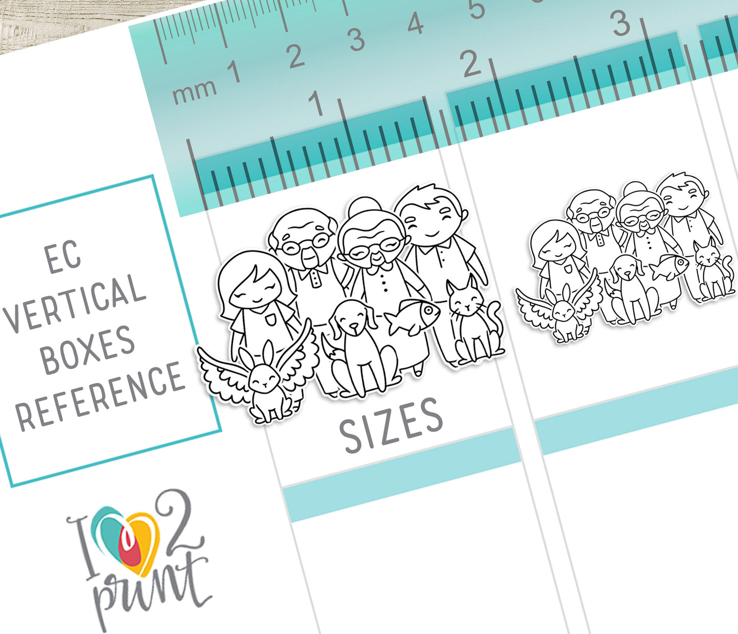Make Your Own Family Set 2 Doodle Stickers | Grandparents Pets Teen | PDF Cut Files