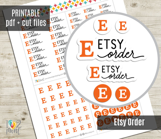 Etsy Order - Functional Printable Stickers - PDF & Cut Files