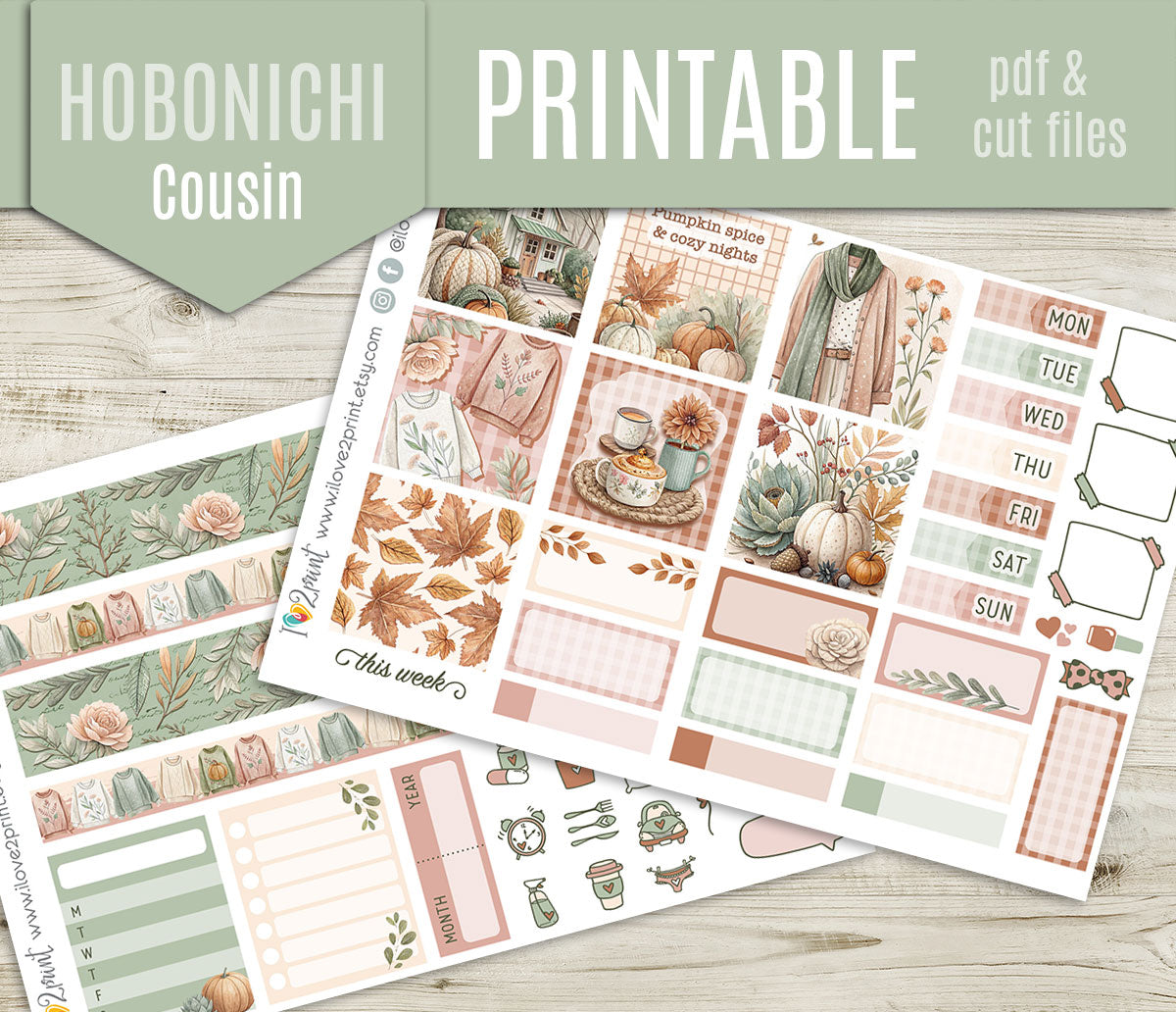Falling for Fall – COMPLETE COLLECTION – Printable Planner Stickers BUNDLE – PDF & Cut Files