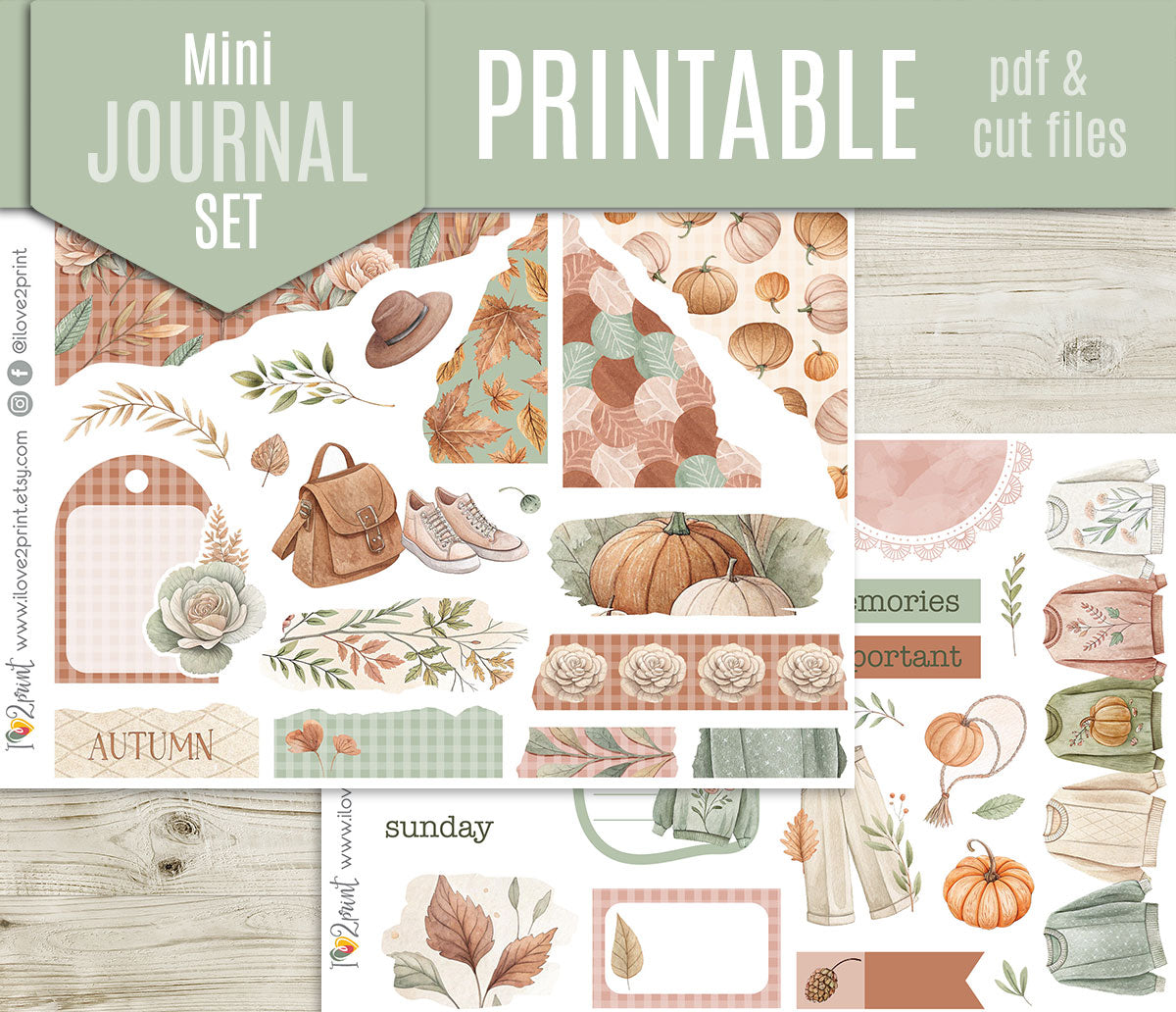 Falling for Fall – COMPLETE COLLECTION – Printable Planner Stickers BUNDLE – PDF & Cut Files