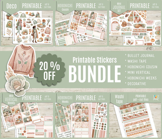 Falling for Fall – COMPLETE COLLECTION – Printable Planner Stickers BUNDLE – PDF & Cut Files