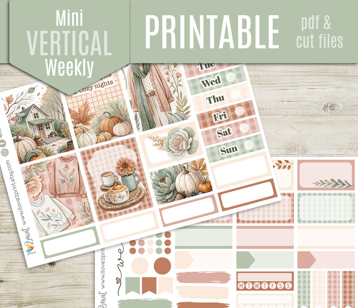 Falling for Fall – COMPLETE COLLECTION – Printable Planner Stickers BUNDLE – PDF & Cut Files