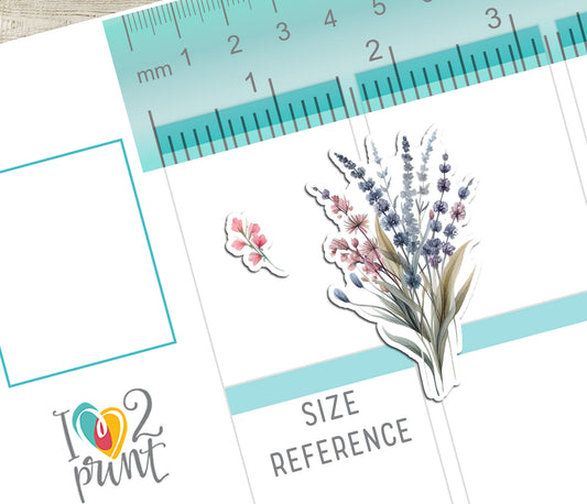 Floral Watercolor Decorative Printable Stickers | Botanical Garden | PDF Cut Files | Instant Download