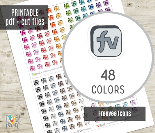 Freevee Icon Printable Planner Stickers | Streaming Tracker | PDF Cut Files | Instant Download