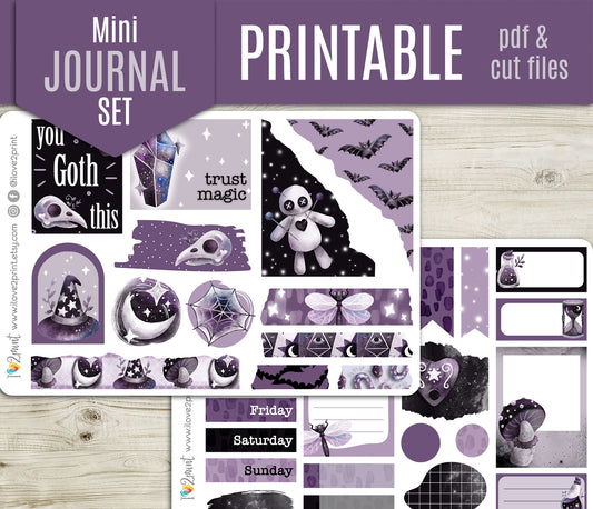 Gothic Life Journal Stickers - Printable Instant Download