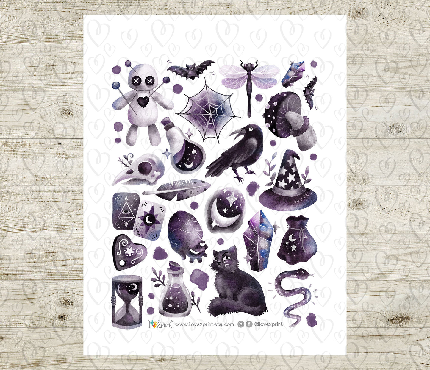 Gothic Life Decorative Stickers - Printable PDF & Cut Files