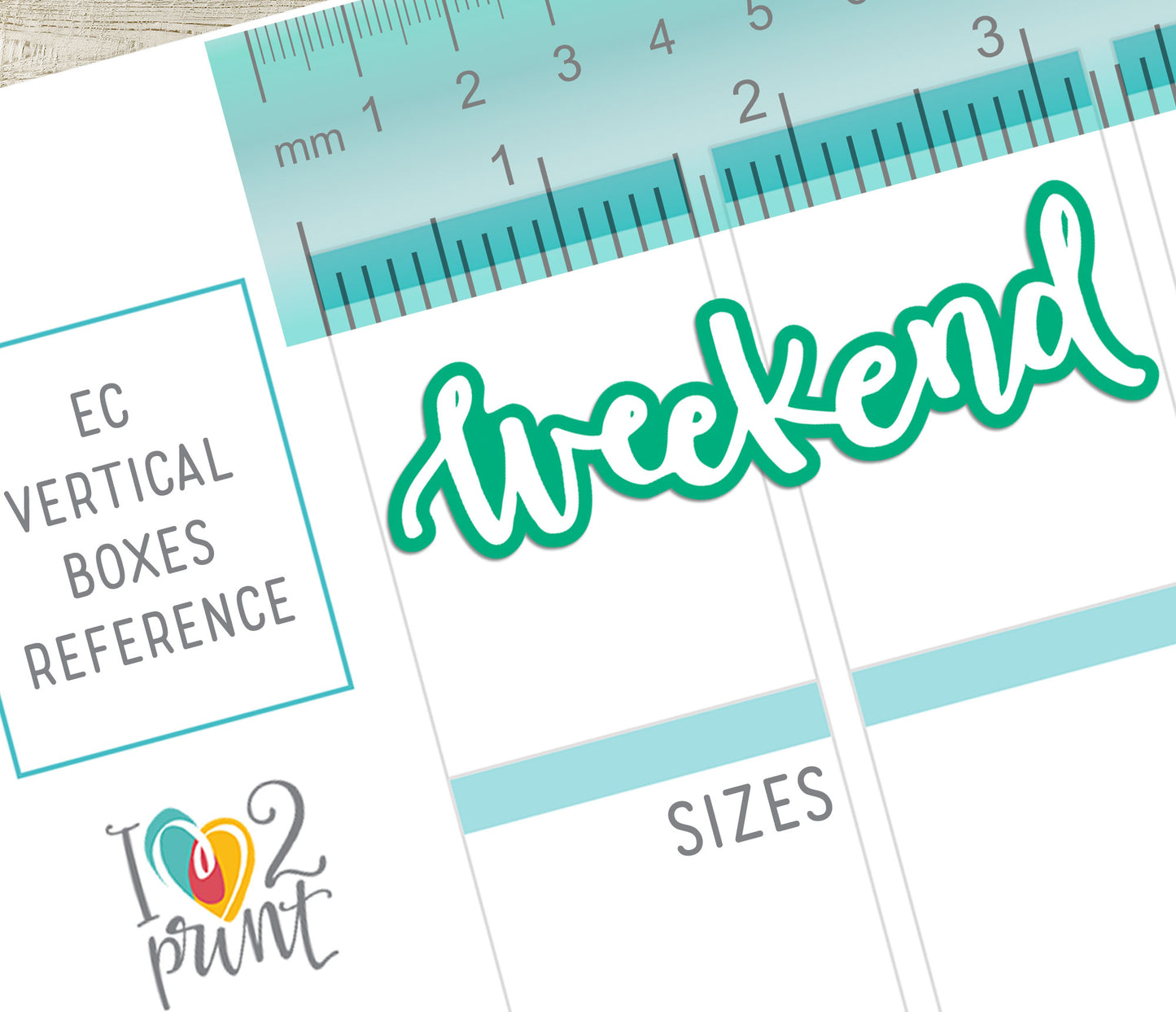 Handlettered Weekend Colored Background Printable Stickers | Bold Blocks | PDF Cut Files
