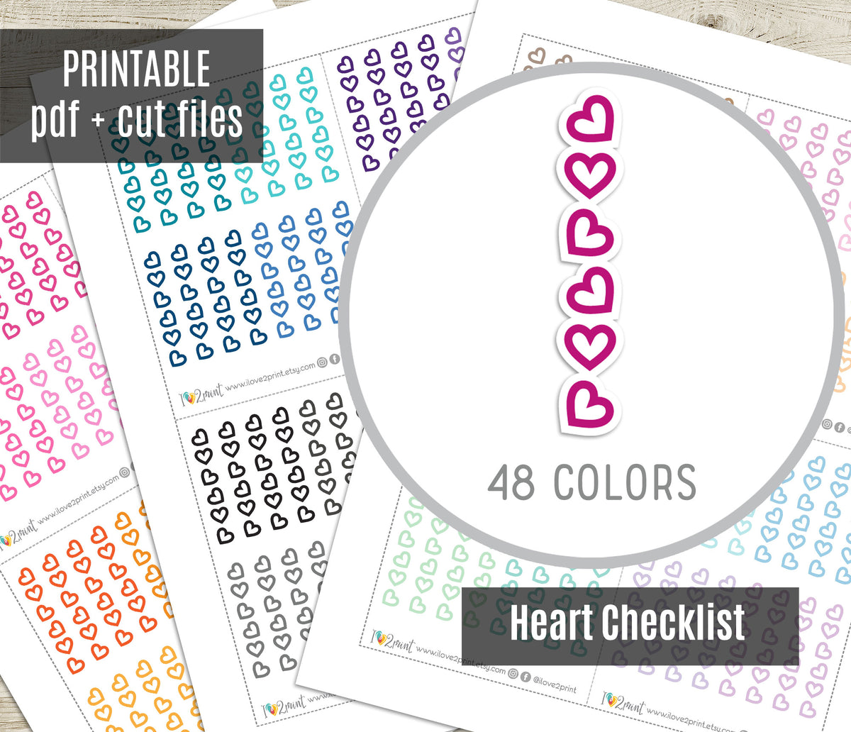 Heart Alert Checklist.pdf Heart Checklist Printable Planner Stickers – PDF & Cut Files – Ilove2Print