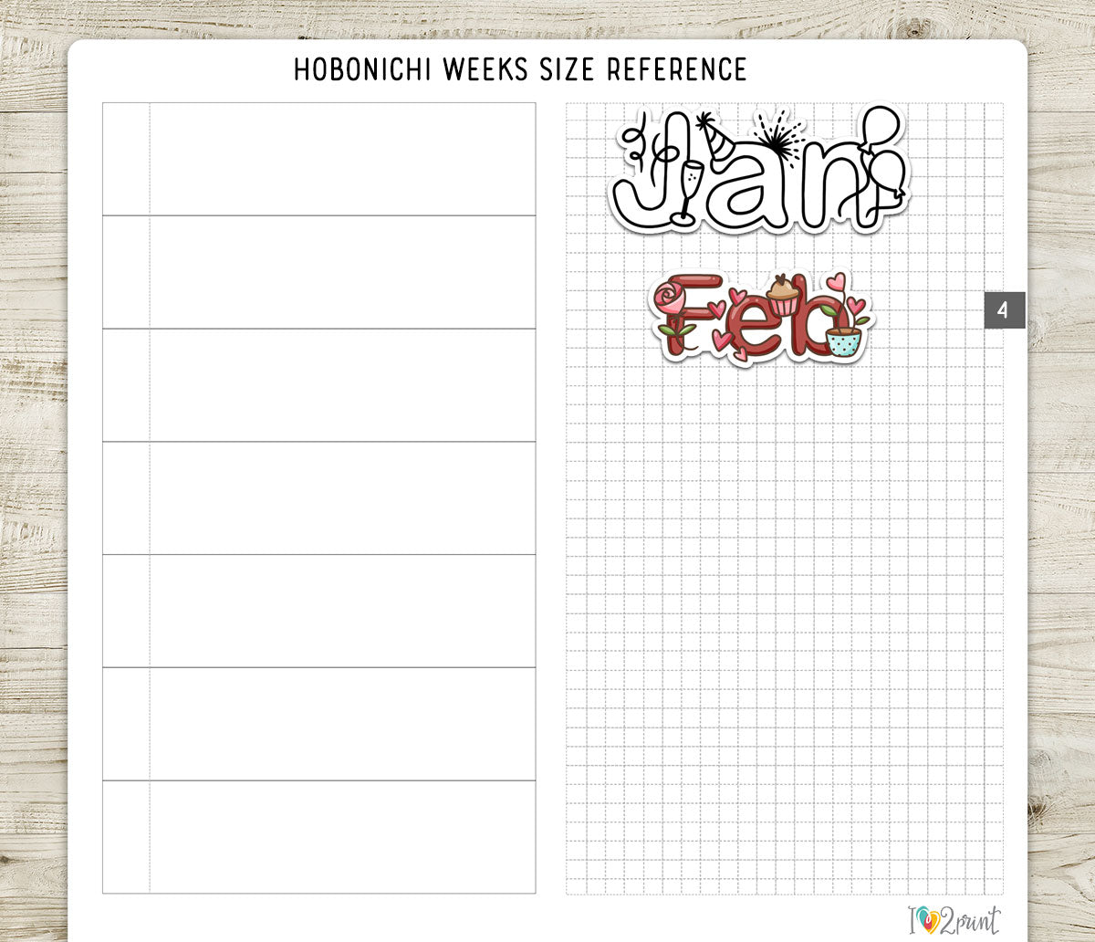 Month Decorated Headers - Printable Planner Stickers –  Functional Set – Instant Download