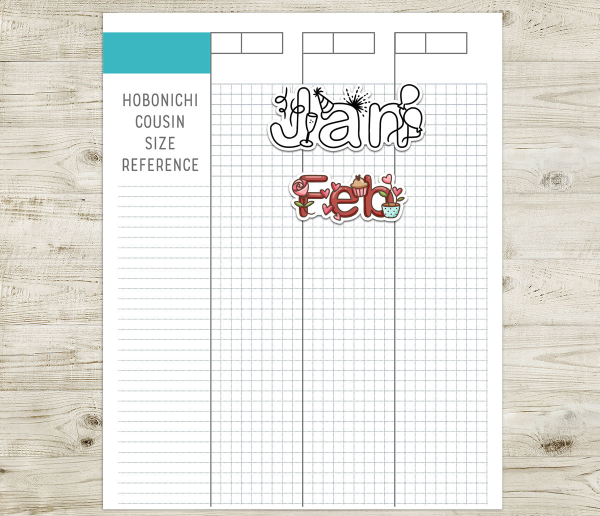 Month Decorated Headers - Printable Planner Stickers –  Functional Set – Instant Download