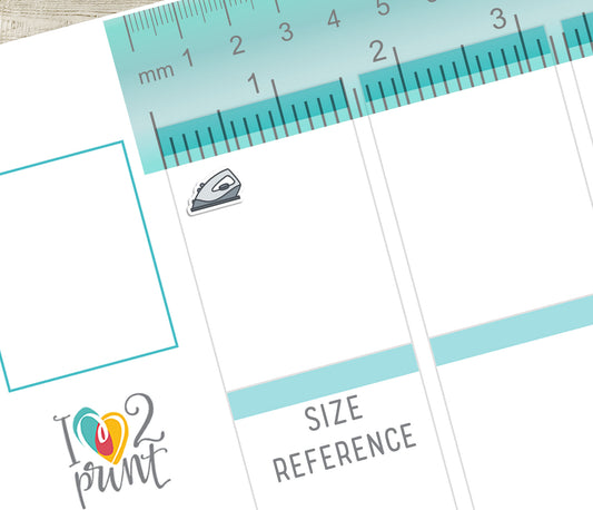 Iron Icon Stickers - Functional Printable Stickers - PDF & Cut Files