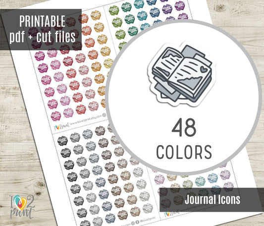 Bullet Journal Icon Stickers - Functional Printable Stickers - PDF & Cut Files
