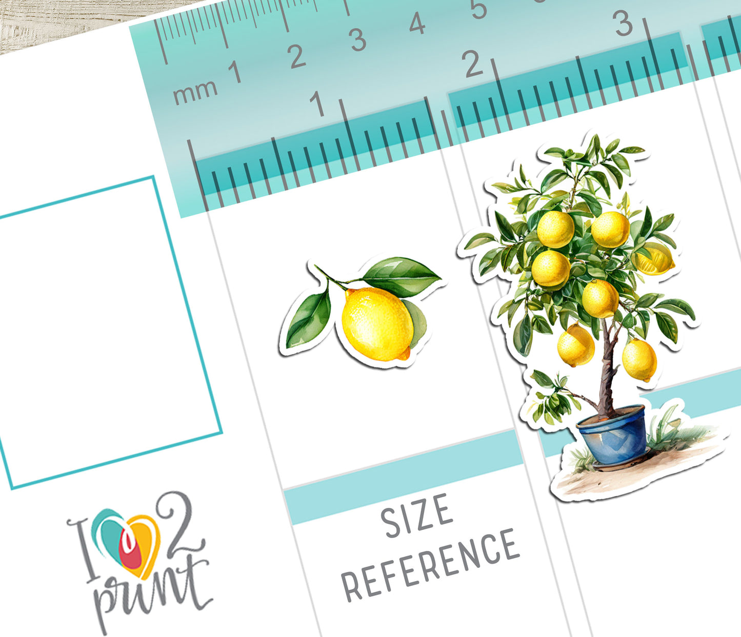 Lemon Pie Decorative Printable Planner Stickers | Citrus Bakery | PDF Cut Files | Instant Download