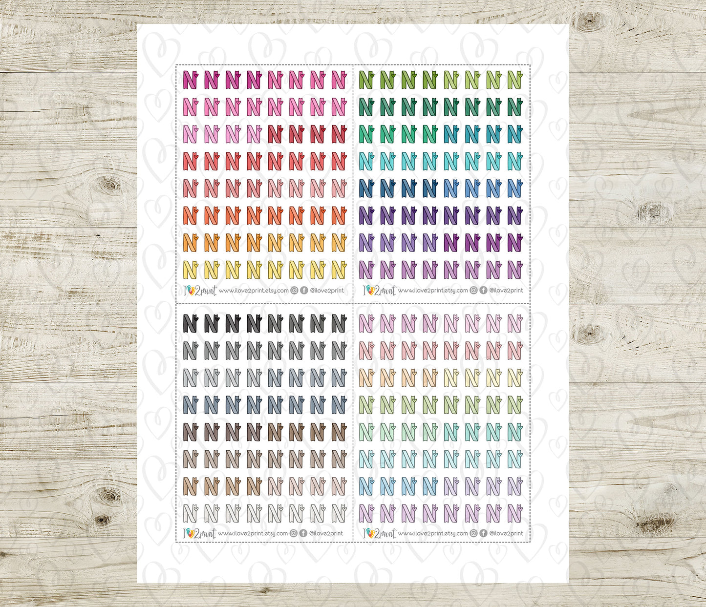 Netflix Mini Icons Printable Planner Stickers | 48 Colors | Streaming Binge Labels | PDF Cut Files