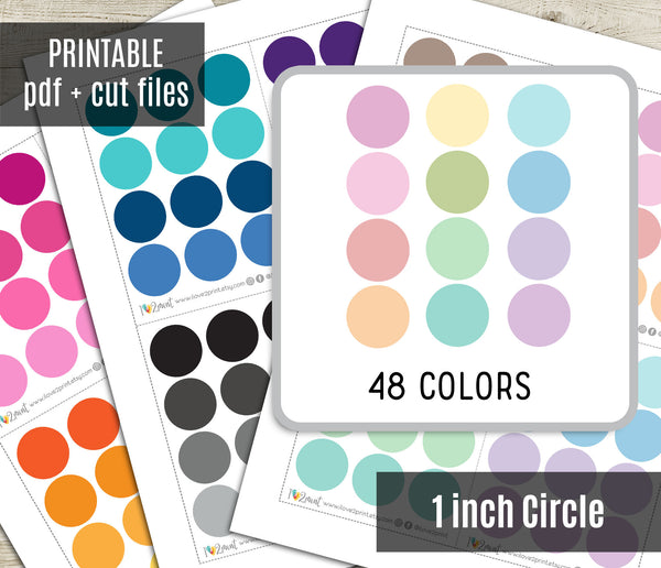 1" Circle - Functional Printable Stickers - PDF & Cut Files
