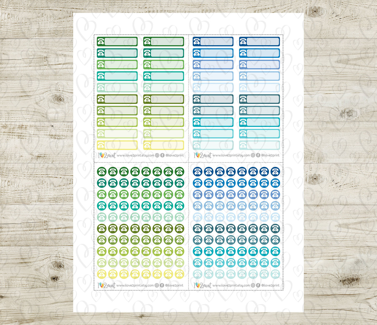 Phone Call Tracker Stickers – Reminders Printable PDF & Cut Files