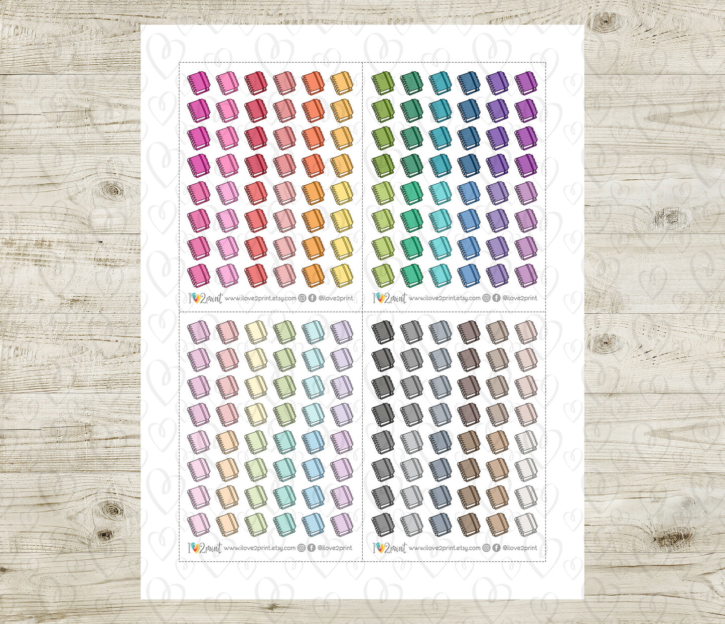 FREEBIE Mini Planner Icons - Printable Planner Stickers - Pdf & Cut Files