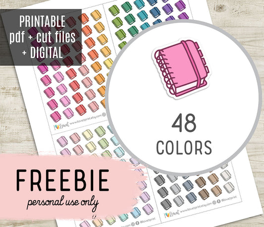 FREEBIE Mini Planner Icons - Printable Planner Stickers - Pdf & Cut Files