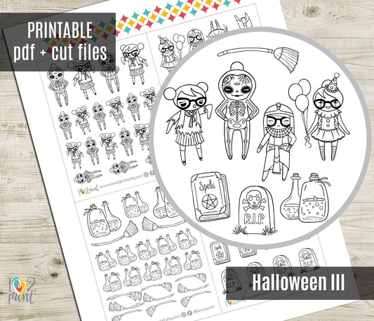 Elena Halloween – DOODLE Printable Planner Stickers – PDF + Cut Files