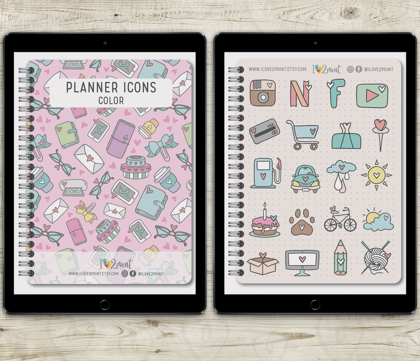 100 Doodle Daily Icons - Pre-Cropped COLOR GoodNotes Book Digital Planner Sticker