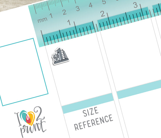 Planners Shelf Icons Stickers - Functional Printable Stickers - PDF & Cut Files