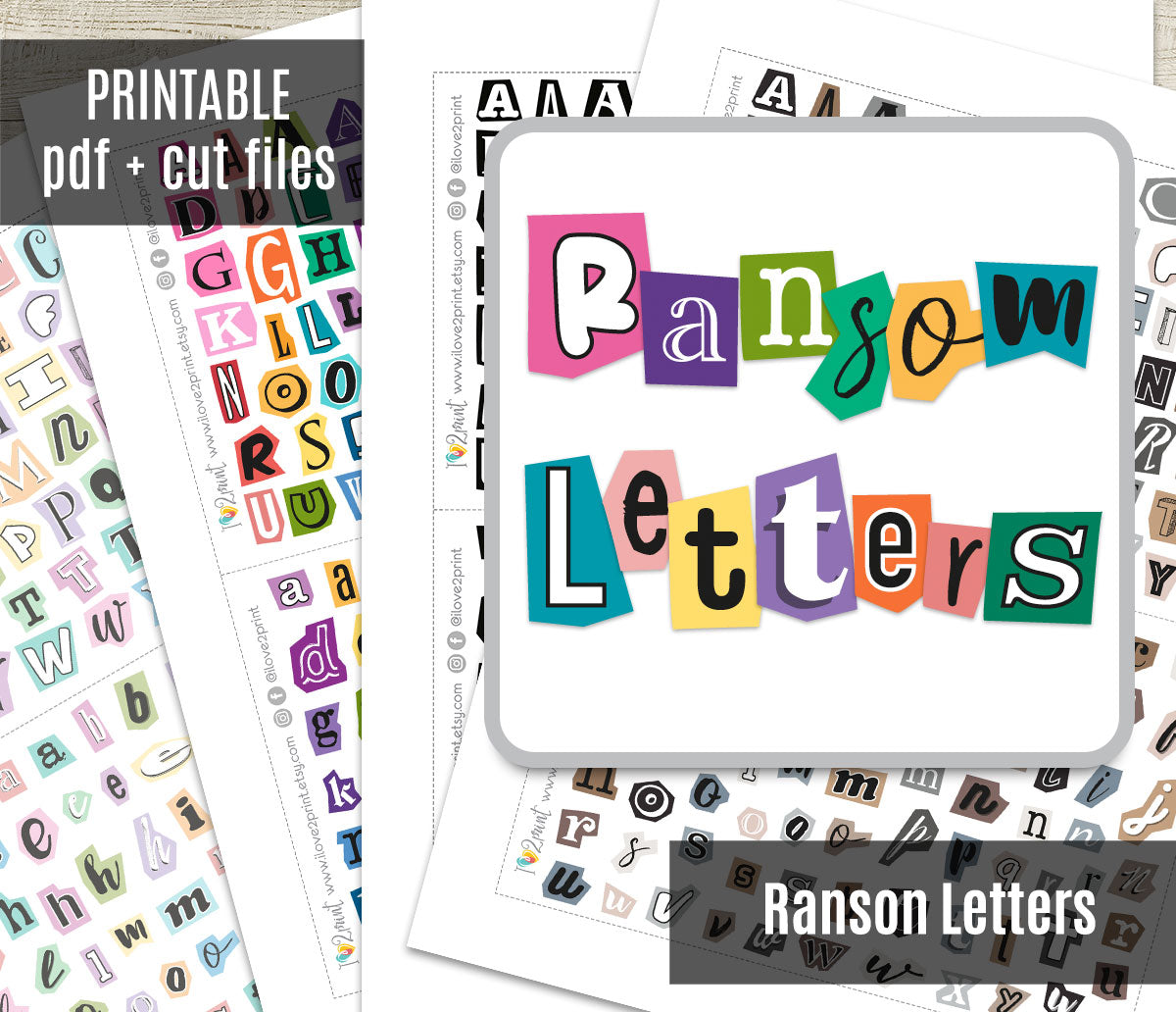 Ransom Letters Printable Planner Stickers – Uppercase & Lowercase Set