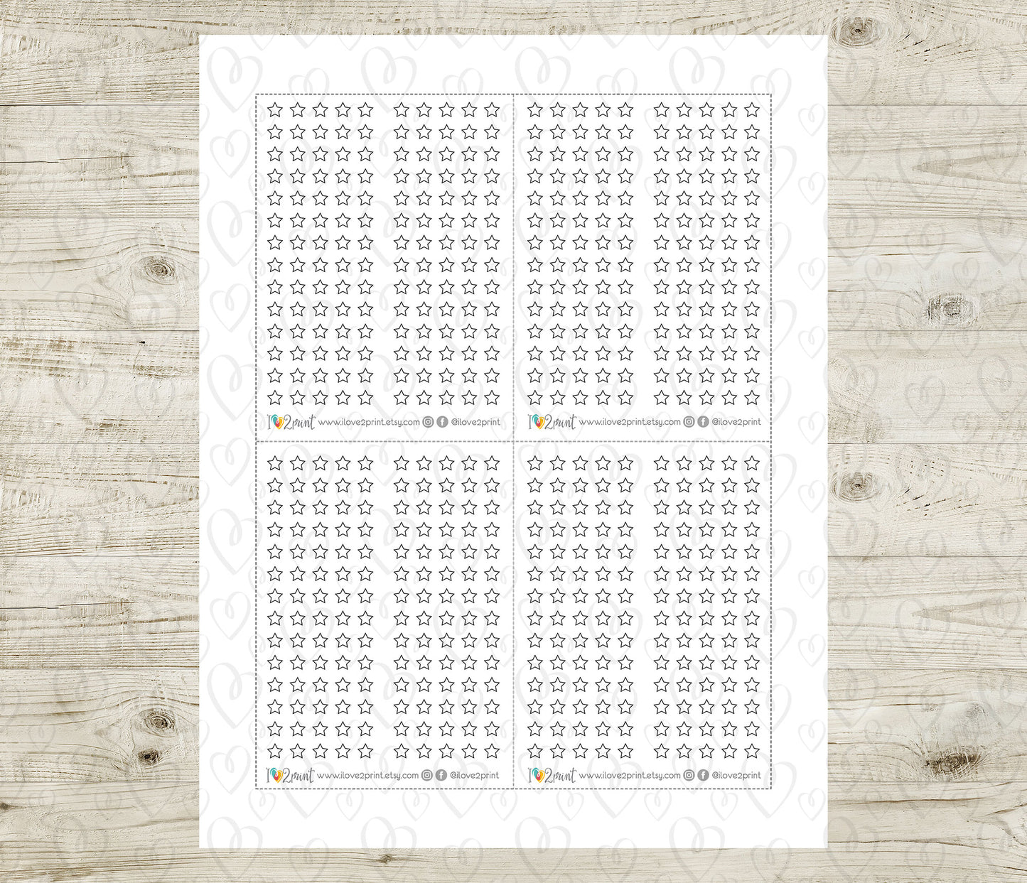 5 Stars Rating Printable Planner Stickers - PDF & Cut Files