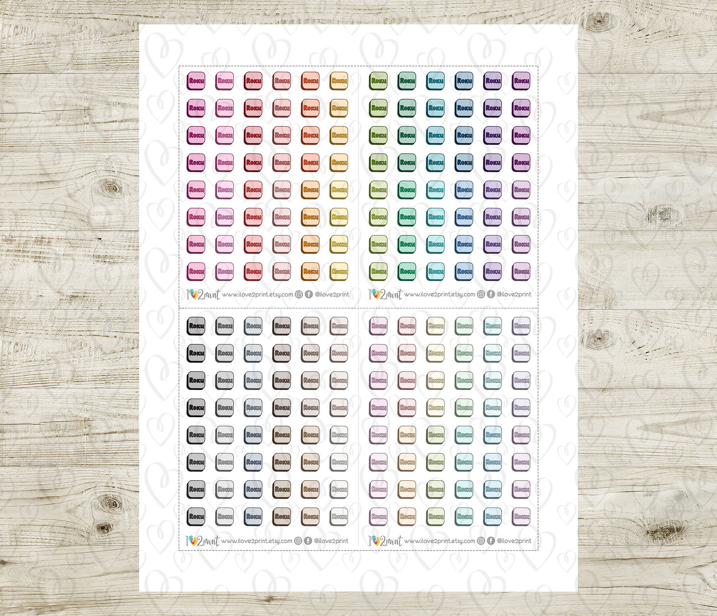 Roku Icon Printable Planner Stickers | Streaming Tracker | PDF Cut Files | Instant Download