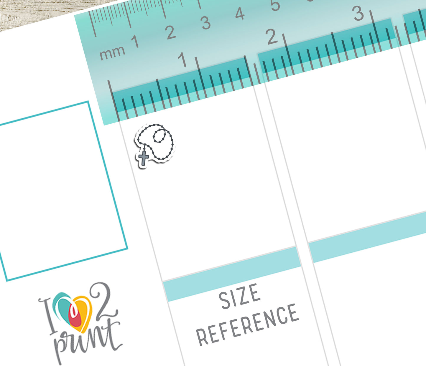 Rosary Mini Icons – Functional Printable Stickers in 48 Colors – PDF & Cut Files