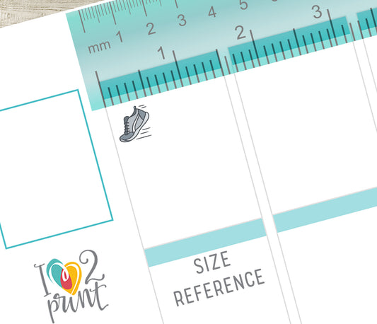 Running Shoes Mini Icons – Functional Printable Stickers in 48 Colors – PDF & Cut Files
