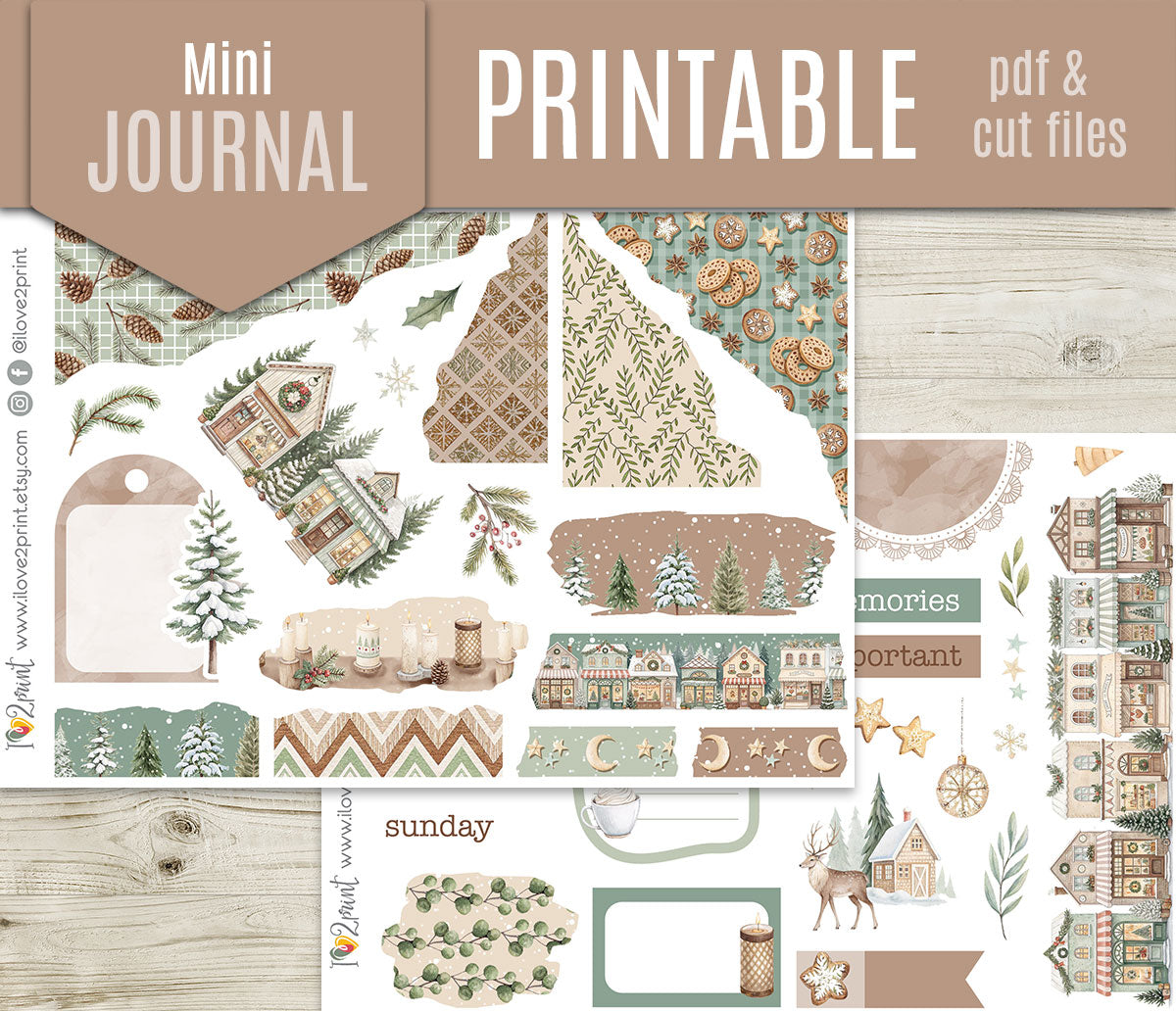 Scandinavian Holidays – COMPLETE COLLECTION – Christmas Printable Planner Stickers BUNDLE – PDF & Cut Files