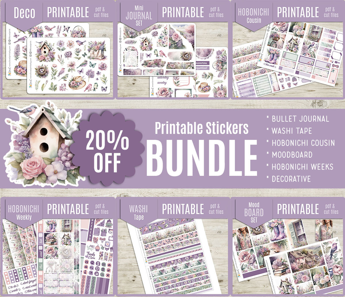 Spring – COMPLETE COLLECTION –  Printable Planner Stickers BUNDLE – PDF & Cut Files